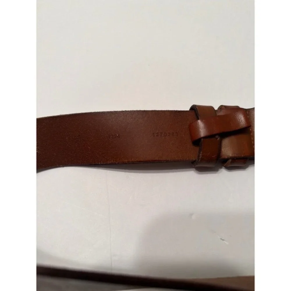 Polo Ralph Lauren Mens Cognac Brown Leather Belt Silver Buckle Size 44